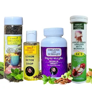 ACV+ Slim Green Tea 70gm + Omega 3 (60 Capsule) + Lemon Detox Drop 30ml